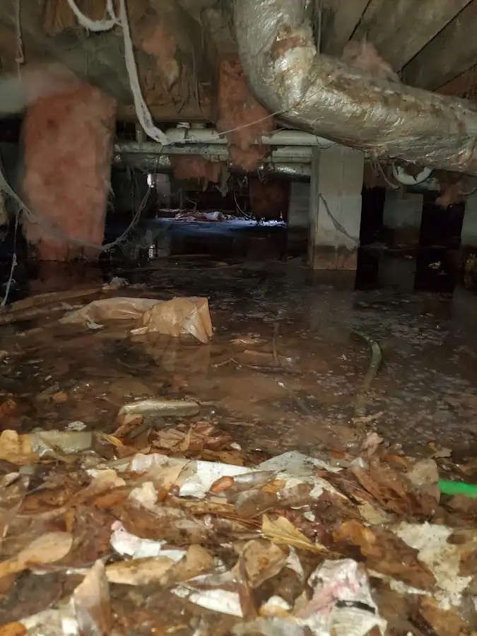 Crawl space flood assessment for Commercial Water Damage Restoration in Petersburg